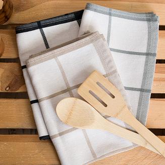 Ścierka kuchenna bawełna egipska KRATKA 50x70 duża krata szara