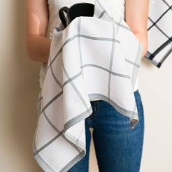 Ścierka kuchenna bawełna egipska KRATKA 50x70 duża krata szara