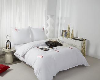 Biała pościel świąteczna w cukrowe laski 140x200 CUTY CANDYCANES