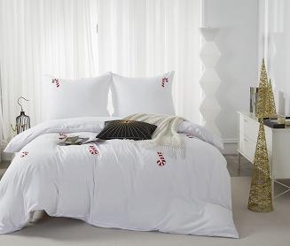 Biała pościel świąteczna w cukrowe laski 140x200 CUTY CANDYCANES