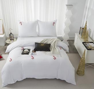 Biała pościel świąteczna w cukrowe laski 140x200 CUTY CANDYCANES