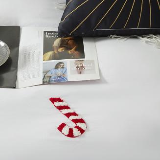 Biała pościel świąteczna w cukrowe laski 140x200 CUTY CANDYCANES