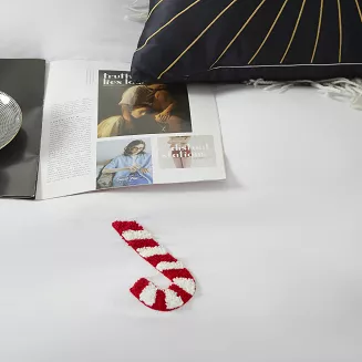Biała pościel świąteczna w cukrowe laski 140x200 CUTY CANDYCANES