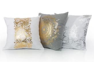 Poszewka dekoracyjna SABA 40x40 Eurofirany jasnopopielaty/złoty