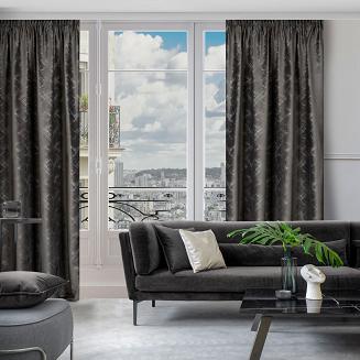 Zasłona gotowa na taśmie ADRIA 140x270 Eurofirany grafitowy/szampański