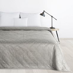 Narzuta dekoracyjna LUIZ 220x240 DESIGN 91 Eurofirany srebrna wzór karo