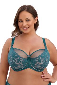 Biustonosz z koronką Semi-Soft Melanie MAXI 1354 półusztywniany zielony