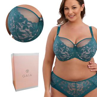 Biustonosz z koronką Semi-Soft Melanie MAXI 1354 półusztywniany zielony