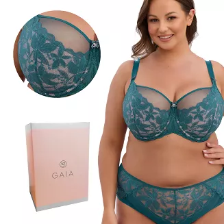 Biustonosz z koronką Semi-Soft Melanie MAXI 1354 półusztywniany zielony