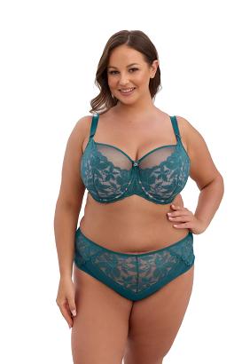 Biustonosz z koronką Semi-Soft Melanie MAXI 1354 półusztywniany zielony