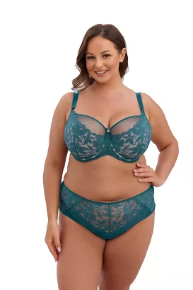 Biustonosz z koronką Semi-Soft Melanie MAXI 1354 półusztywniany zielony