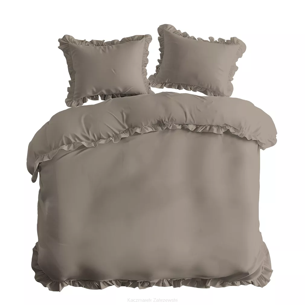 Pościel Bawełna Taupe Pure /220/ Z Falbaną