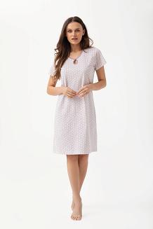 Koszula damska LUNA kod 209 ekri w beżowe rozetki