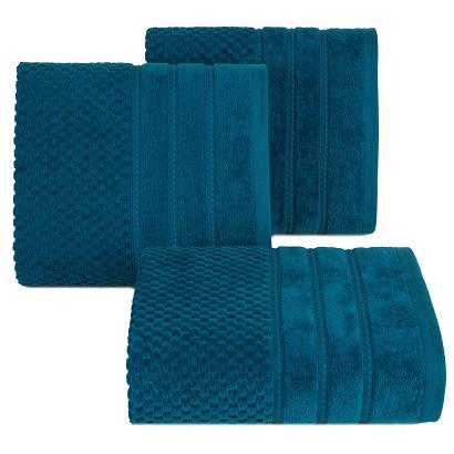 Ręcznik bawełniany ADORE 30x50 Eurofirany ciemnoniebieski o ryżowej strukturze