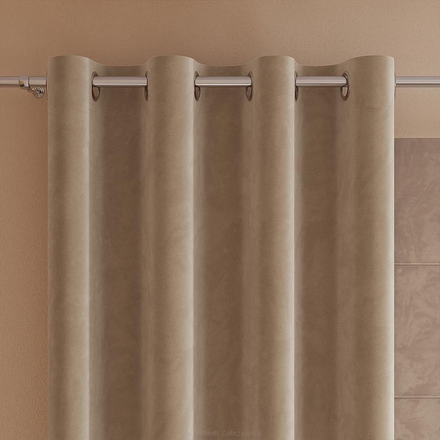 Zasłona gotowa na przelotkach VELVI 140x160 ciemnobeżowa