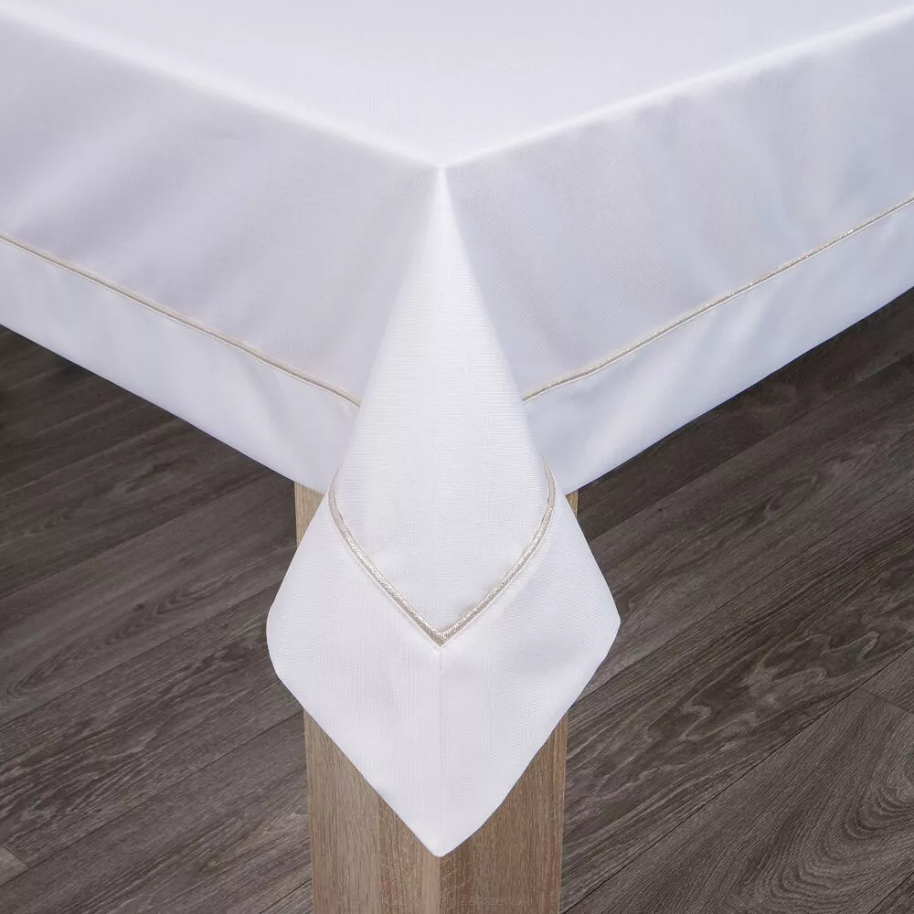 Obrus dekoracyjny MADELE 140x220 Eurofirany biały