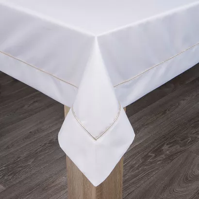 Obrus dekoracyjny MADELE 140x220 Eurofirany biały złoty