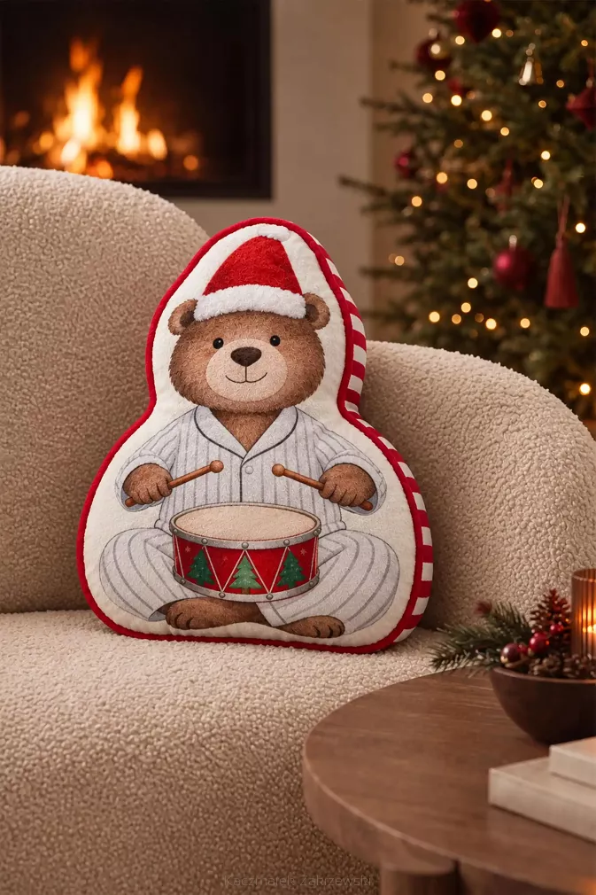 Dekoracyjna Poduszka Świąteczna Miś PYJAMA BEAR