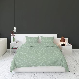 Pościel flanelowa 160x200 szałwiowa drobny paisley
