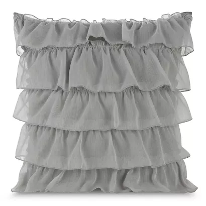 Poszewka dekoracyjna DAISY 45x45 Eurofirany stalowa w falbanki