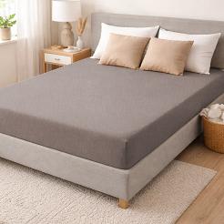 Prześcieradło jersey z gumką 90x200 popielate
