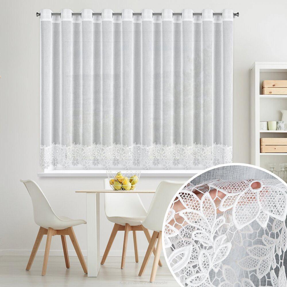 Firana gotowa na przelotkach ARTEMIDA 350x145 Eurofirany biały