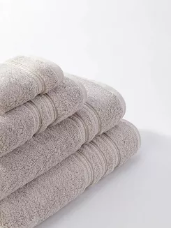 Ręcznik bambusowy Harmony 100x150 kaszmirowy ze srebrną bordiurą
