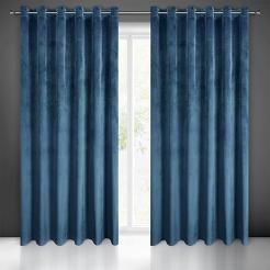 Zasłona gotowa na przelotkach MELANIE 215x250 Eurofirany granatowy