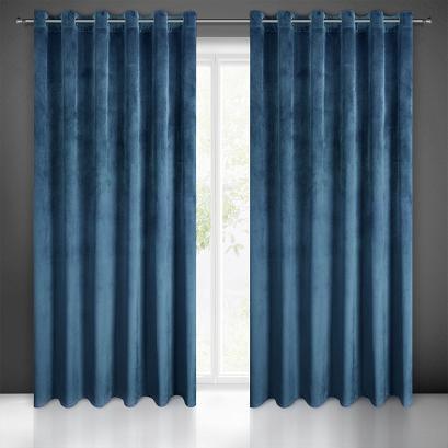 Zasłona gotowa na przelotkach MELANIE 215x250 Eurofirany granatowy