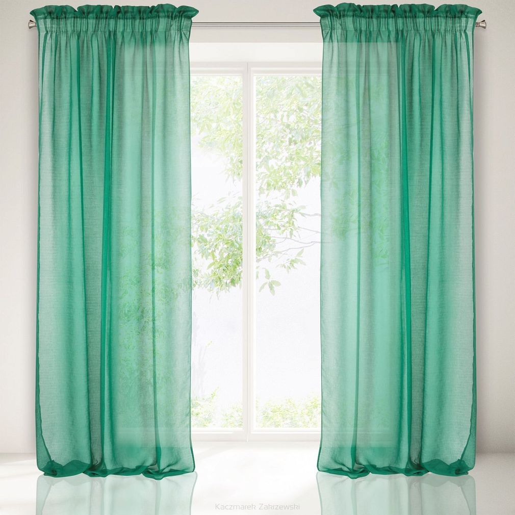 Firana gotowa na taśmie METIS 140x300 Eurofirany zielony