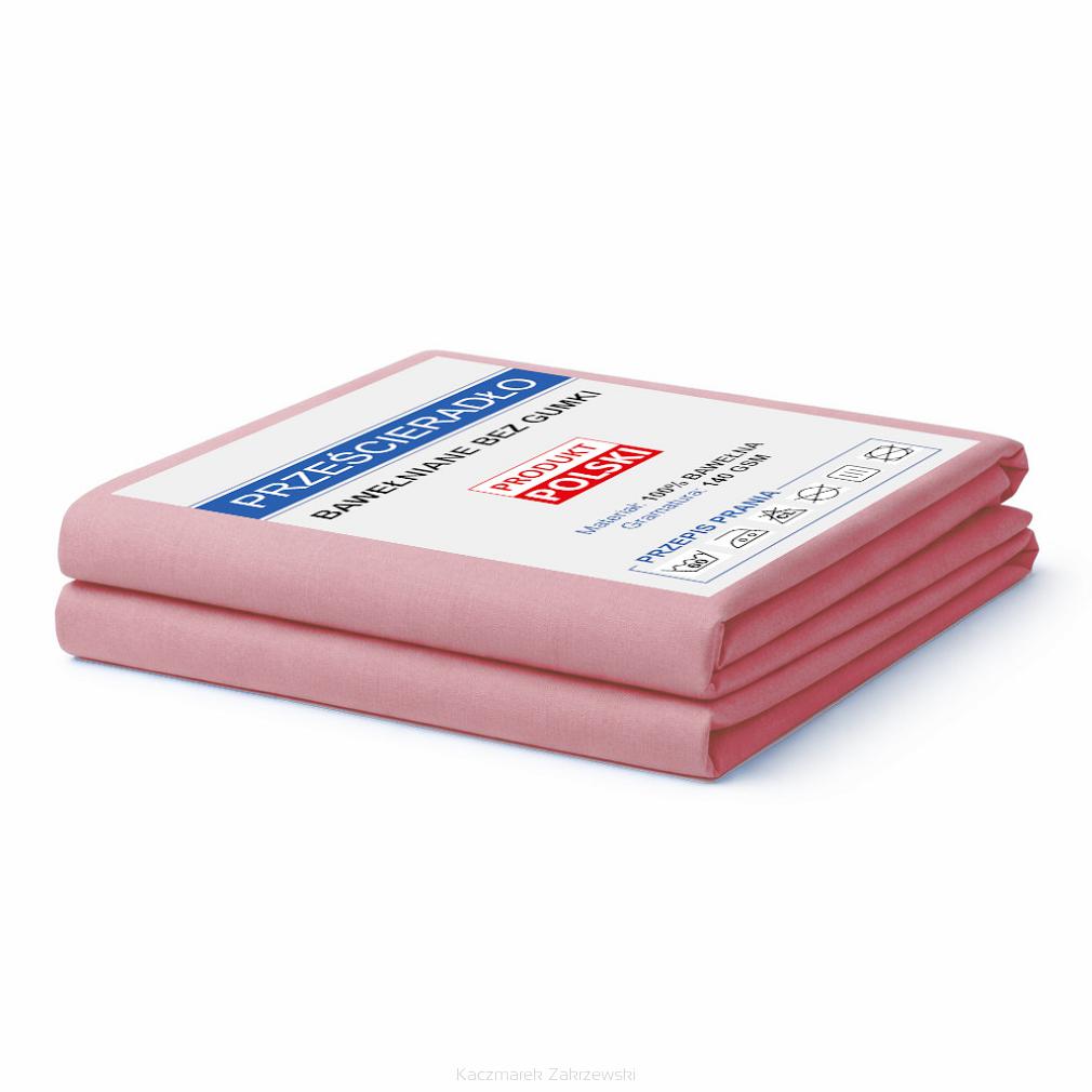 Prześcieradło bawełniane bez gumki 220x240 noris łososiowe