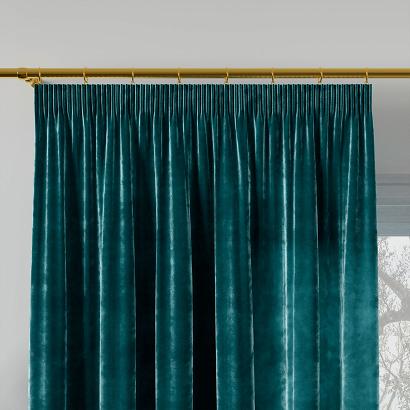 Zasłona gotowa na taśmie VELVI 140x260 petrolowa