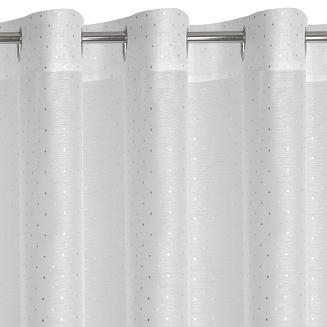 Firana gotowa na przelotkach SIBEL 300x250 Eurofirany biały/srebrny