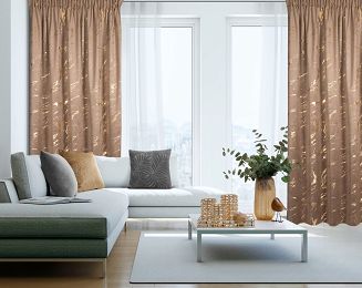Zasłona gotowa na taśmie MOLLY 140x270 Eurofirany brązowy