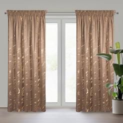 Zasłona gotowa na taśmie MOLLY 140x270 Eurofirany brązowy