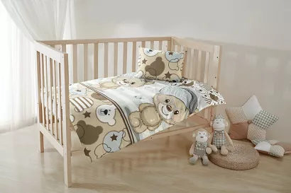 Pościel satynowa KID 100x135 Eurofirany wielokolorowa w misie