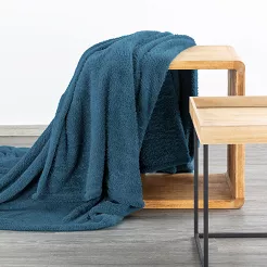 Koc narzuta LORI 70x160 Design91 turkusowy miękki i puszysty