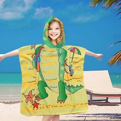 Poncho dziecięce plażowe 60x60 krokodyl