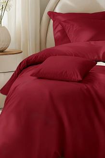 Bordowa Pościel Jednobarwna Satyna Bawełniana 140x200