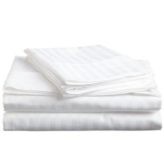 Komplet pościeli hotelowej adamaszek 200x220 biała