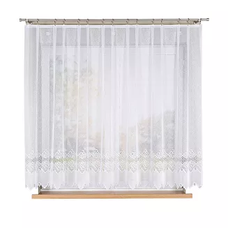 Firanka żakardowa gotowa na żabki MODESTA-1 300x160 biała