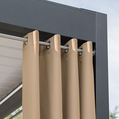 Zasłona gotowa na przelotkach GARDENIA 140x200 wodoodporna ogrodowa nude