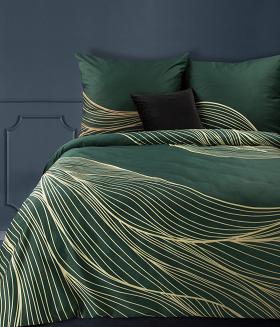 Pościel satynowa PREMIUM 160x200 Eurofirany zielono/złoty
