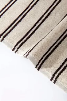 Ręcznik Bawełniany LINE 30x50 vintage beżowy w brązowe paski