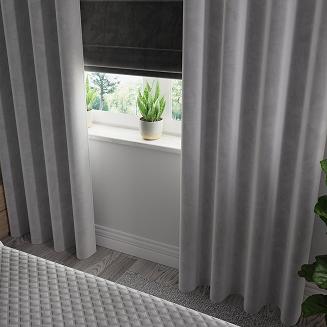 Zasłona gotowa na przelotkach VELVI 140x260 jasnoszara