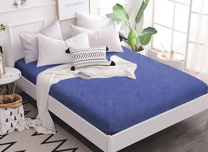 Prześcieradło frotte z gumką 180x200 granatowe