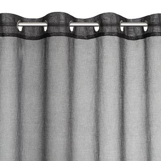 Firana gotowa na przelotkach CARLI 140x250 Eurofirany czarny