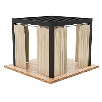 Zasłona gotowa na taśmie GARDENIA 140x200 wodoodporna ogrodowa ciemnokremowa