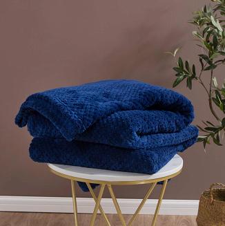 Koc narzuta z mikrofibry Monte 200x220 granatowy