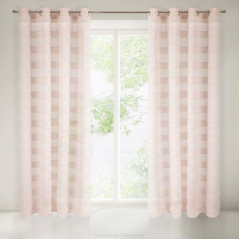 Zasłona gotowa na przelotkach POLLY 140x270 Eurofirany różowy